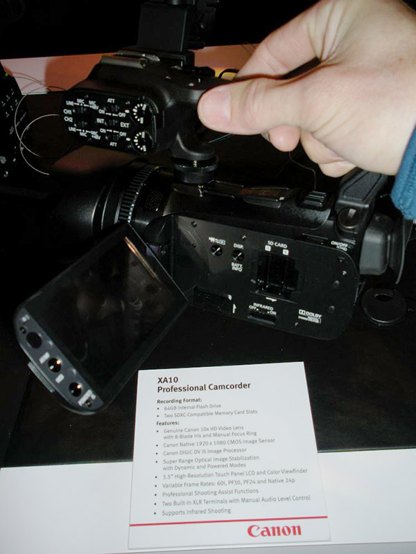 Canon XA10 as seen at CES 2011 (Las Vegas)